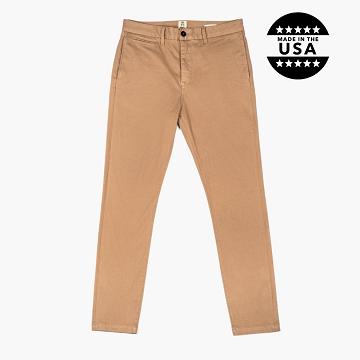 Thursday Axe Slim Fit Chinos Cotton Men's Pants Brown | AU323WNB