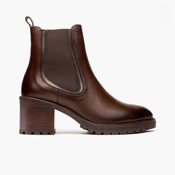 Thursday Boots Knockout Leather Women's High Heels Coffee | AU200XYU
