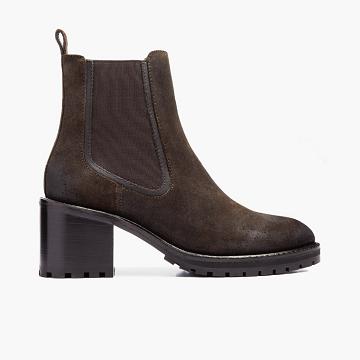Thursday Boots Knockout Suede Women's High Heels Olive | AU198VRW