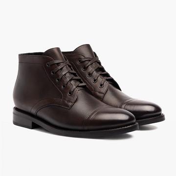 Thursday Cadet Leather Men's Lace Up Boots Black / Coffee | AU58UZG