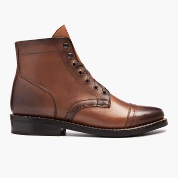 Thursday Captain Leather Rugged & Resilient Women's Lace Up Boots Brown | AU17CTV