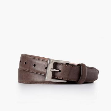 Thursday Classic Leather Rugged Men's Belts Coffee | AU304XYU