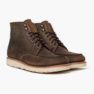 Thursday Diplomat Leather Men's Chukka Boots Brown | AU71ZUT