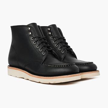 Thursday Diplomat Leather Men's Lace Up Boots Black | AU41BEX