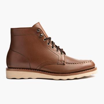 Thursday Diplomat Leather Women's Lace Up Boots Brown | AU174XYU