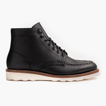 Thursday Diplomat Leather Women's Lace Up Boots Black | AU175ZUT