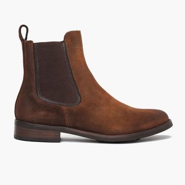 Thursday Duchess Suede Women's Chelsea Boots Coffee | AU222NWY
