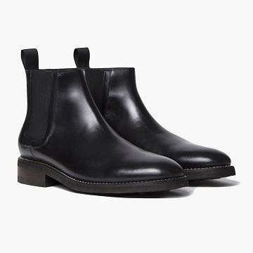 Thursday Duke Leather Men's Chelsea Boots Black | AU93BEX