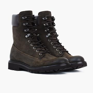 Thursday Explorer Suede Men's Lace Up Boots Olive | AU413HAP