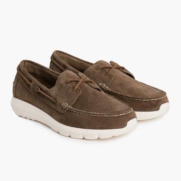 Thursday Handsewn Runner Suede Men's Boat Shoes Brown | AU363FDN