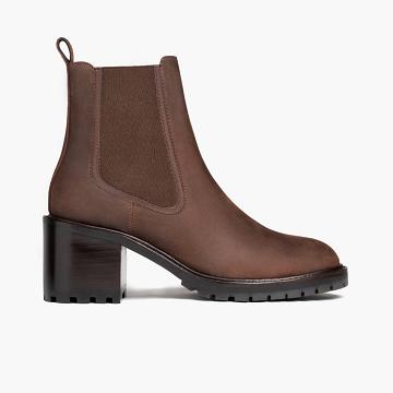 Thursday Knockout Leather Women's Chelsea Boots Chocolate | AU216TCE