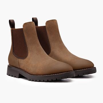 Thursday Legend Suede Men's Chelsea Boots Brown | AU83ILH