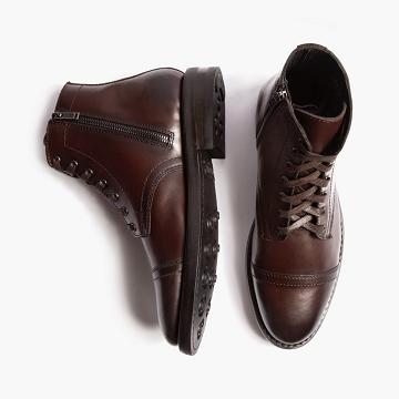 Thursday Major Leather Men's Lace Up Boots Coffee | AU408XYU