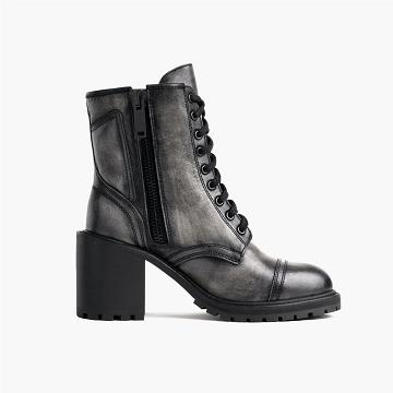 Thursday Rebel Leather Women's Lace Up Boots Grey | AU171BEX