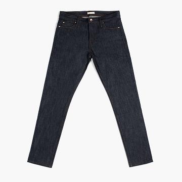 Thursday Selvedge Slim Tapered Cotton Men's Jeans Navy | AU326NWY