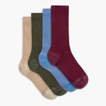 Thursday Sodello Classic Crew Cotton 4-Pack Women's Socks Red / Multicolor | AU115WNB